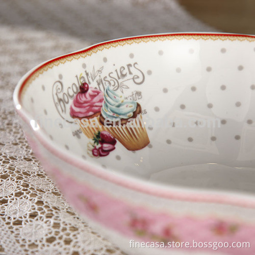9 Inches Elegant Fine New Bone China Salad Bowl